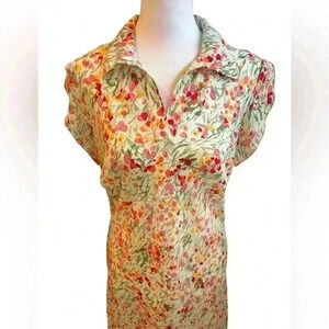 Floral Collared Midi Dress